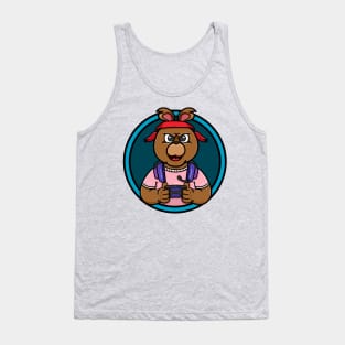 Bear Gaming Cartoon Mascot Tank Top